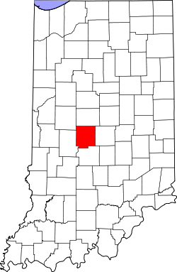 Karte von Hendricks County innerhalb von Indiana