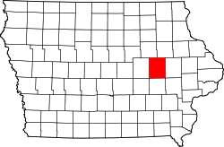 Karte von Benton County innerhalb von Iowa