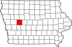 Karte von Carroll County innerhalb von Iowa