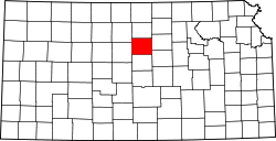 Karte von Lincoln County innerhalb von Kansas