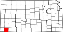 Karte von Stevens County innerhalb von Kansas