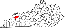 Karte von Webster County innerhalb von Kentucky