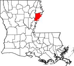 Karte von Tensas Parish innerhalb von Louisiana