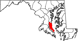 Karte von Calvert County innerhalb von Maryland