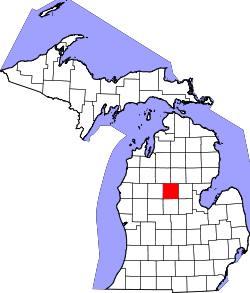 Karte von Clare County innerhalb von Michigan