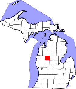 Karte von Osceola County innerhalb von Michigan