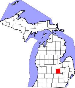 Karte von Shiawassee County innerhalb von Michigan
