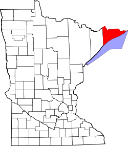 Karte von Cook County innerhalb von Minnesota