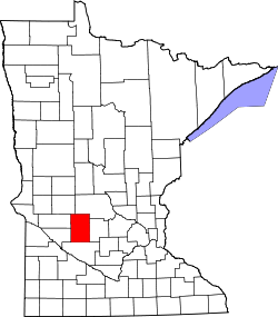 Karte von Kandiyohi County innerhalb von Minnesota