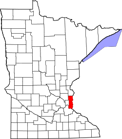 Karte von Washington County innerhalb von Minnesota