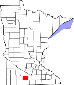 Karte von Watonwan County innerhalb von Minnesota