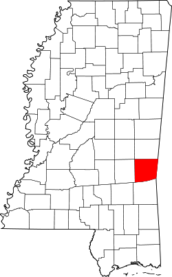 Karte von Clarke County innerhalb von Mississippi