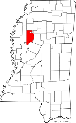 Karte von Leflore County innerhalb von Mississippi