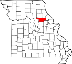 Karte von Audrain County innerhalb von Missouri