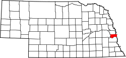 Karte von Sarpy County innerhalb von Nebraska