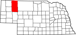 Karte von Sheridan County innerhalb von Nebraska