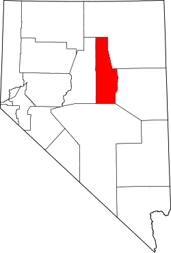 Karte von Eureka County innerhalb von Nevada