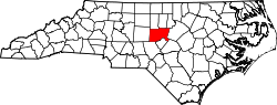 Karte von Chatham County innerhalb von North Carolina