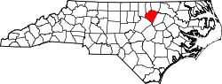 Karte von Franklin County innerhalb von North Carolina
