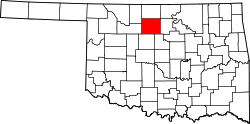 Karte von Garfield County innerhalb von Oklahoma