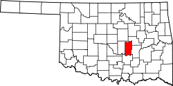 Karte von Seminole County innerhalb von Oklahoma