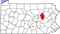 Karte von Columbia County innerhalb von Pennsylvania