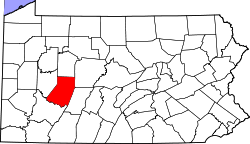 Karte von Indiana County innerhalb von Pennsylvania