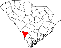Karte von Allendale County innerhalb von South Carolina