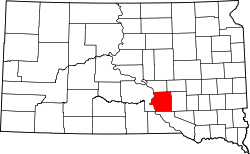 Karte von Brule County innerhalb von South Dakota