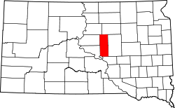 Karte von Hyde County innerhalb von South Dakota