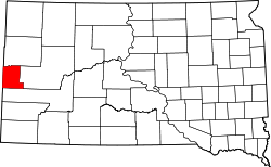 Karte von Lawrence County innerhalb von South Dakota