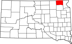 Karte von Marshall County innerhalb von South Dakota