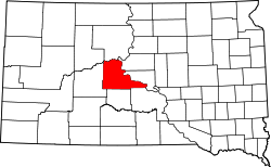 Karte von Stanley County innerhalb von South Dakota