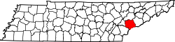 Karte von Blount County innerhalb von Tennessee