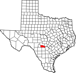 Karte von Bandera County innerhalb von Texas