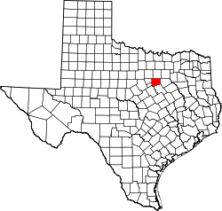 Karte von Johnson County innerhalb von Texas