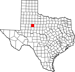 Karte von Scurry County innerhalb von Texas