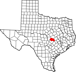 Karte von Williamson County innerhalb von Texas