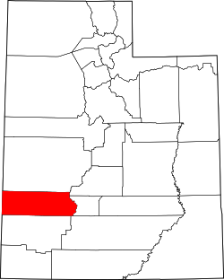 Karte von Beaver County innerhalb von Utah