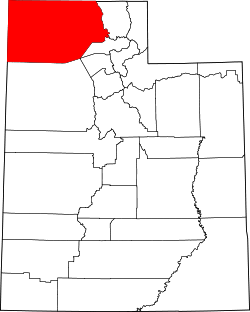 Karte von Box Elder County innerhalb von Utah