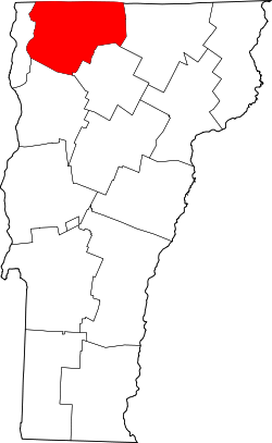 Karte von Franklin County innerhalb von Vermont