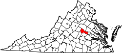 Karte von Goochland County innerhalb von Virginia