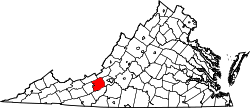 Karte von Montgomery County innerhalb von Virginia