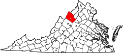 Karte von Rockingham County innerhalb von Virginia