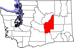 Karte von Grant County innerhalb von Washington
