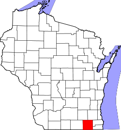Karte von Walworth County innerhalb von Wisconsin