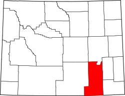 Karte von Albany County innerhalb von Wyoming