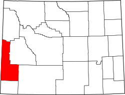 Karte von Lincoln County innerhalb von Wyoming