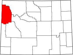 Karte von Teton County innerhalb von Wyoming