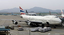 Eine Boeing 747 der Orient Thai Airlines